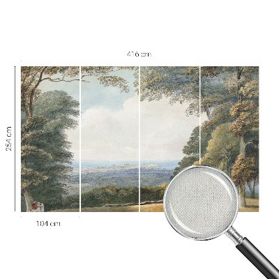 Children's wall mural Wooded landscape