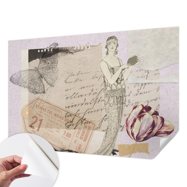 Baby room wall mural Nostalgic collage