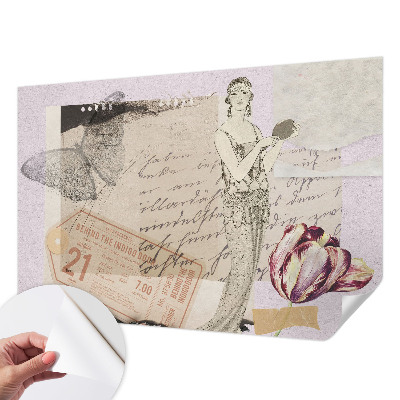 Baby room wall mural Nostalgic collage