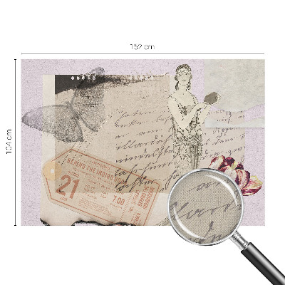 Baby room wall mural with a nostalgic collage design