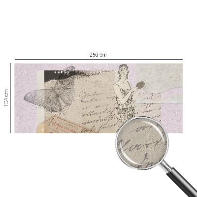 Baby room wall mural with a nostalgic collage design
