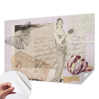 Baby room wall mural Nostalgic collage