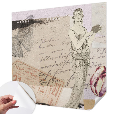 Baby room wall mural Nostalgic collage