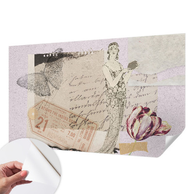 Baby room wall mural Nostalgic collage