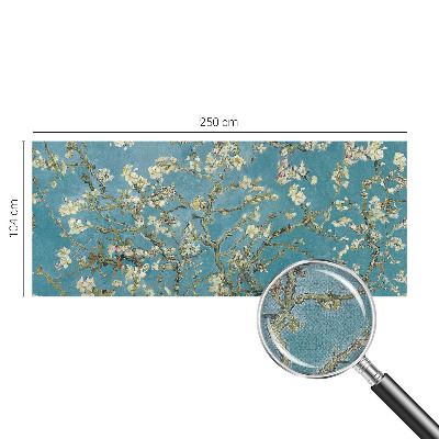 Nursery wall mural with flowering branches motif