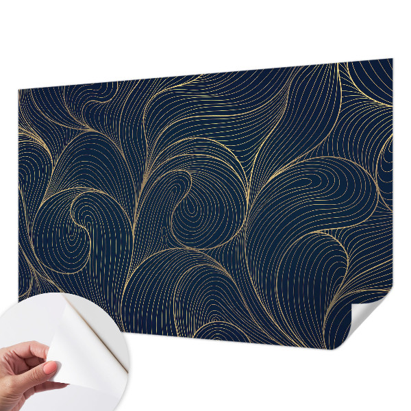 Peel and stick wall mural with a wavy motif