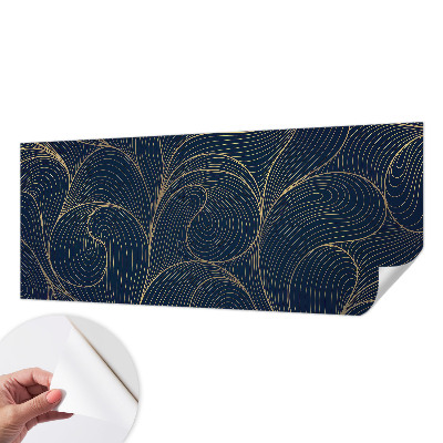 Peel and stick wall mural with a wavy motif