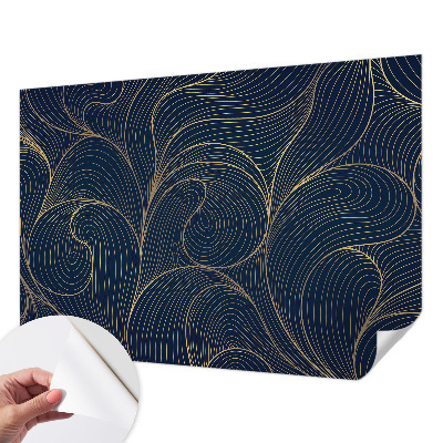 Peel and stick wall mural with a wavy motif