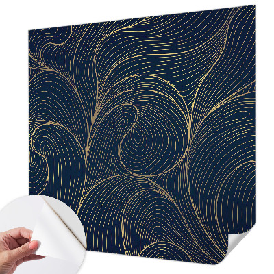 Peel and stick wall mural with a wavy motif