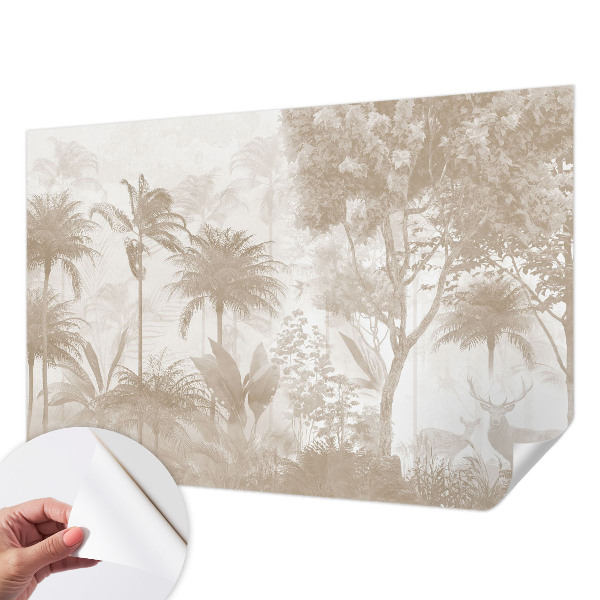 Self-adhesive photo wallpaper with a tropical landscape motif