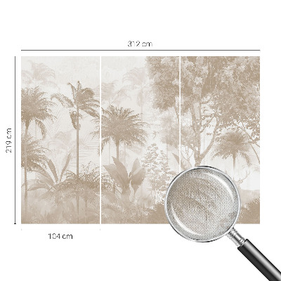 Self-adhesive photo wallpaper with a tropical landscape motif