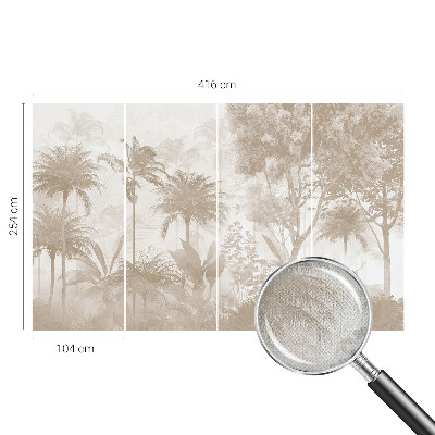 Self-adhesive photo wallpaper with a tropical landscape motif