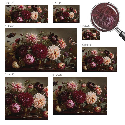 Self-adhesive wall mural with a floral design