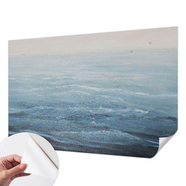 Stick-on wall mural featuring a calm sea scene