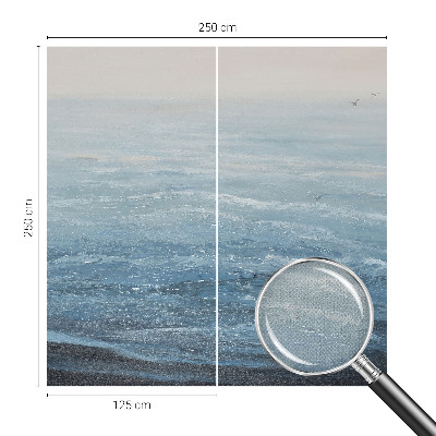 Stick-on wall mural featuring a calm sea scene