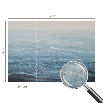 Stick-on wall mural featuring a calm sea scene