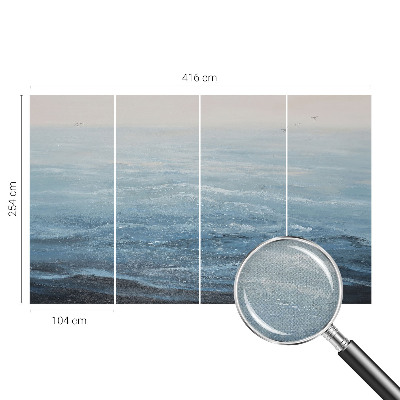 Stick-on wall mural featuring a calm sea scene