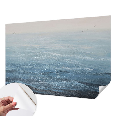 Stick-on wall mural featuring a calm sea scene