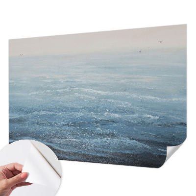 Stick-on wall mural featuring a calm sea scene