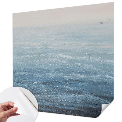 Stick-on wall mural featuring a calm sea scene