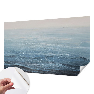 Stick-on wall mural featuring a calm sea scene