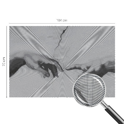 Removable wall mural with a hypnotic hands design