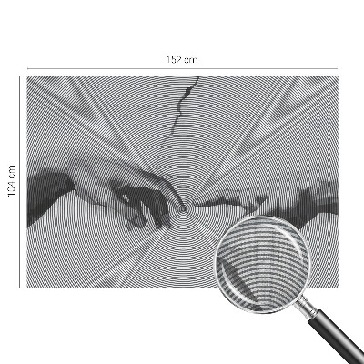 Removable wall mural with a hypnotic hands design