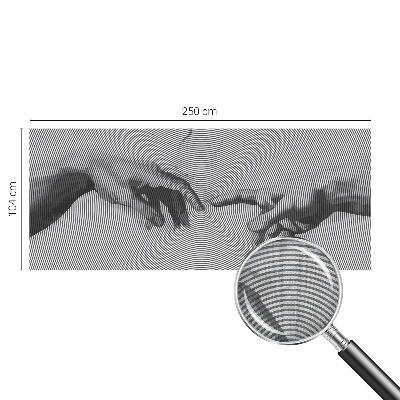 Removable wall mural with a hypnotic hands design