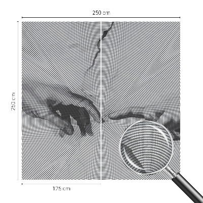 Removable wall mural with a hypnotic hands design