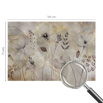 Removable wall mural wallpaper with a delicate floral pattern