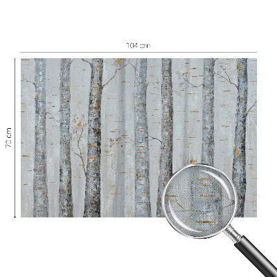 Peel and stick wall mural for living room with a birch tree design