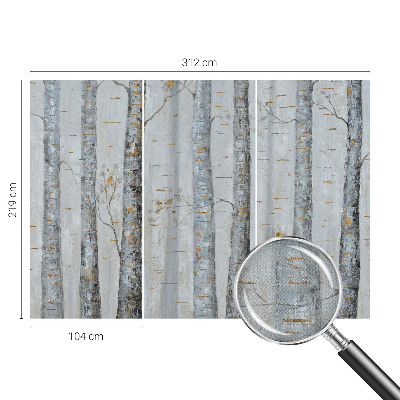 Peel and stick wall mural for living room Birch trees