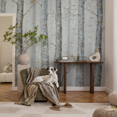 Peel and stick wall mural for living room Birch trees