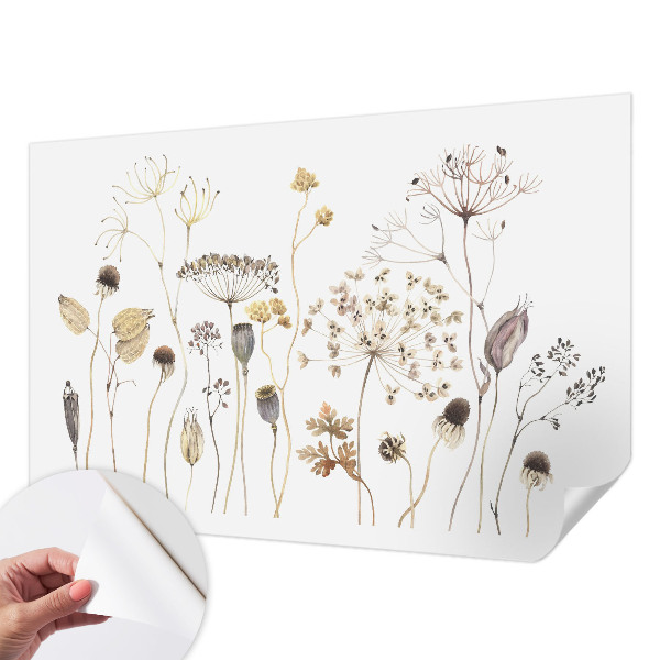 Peel and stick wall mural for kids' room Wildflowers