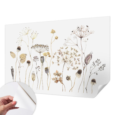 Peel and stick wall mural for kids' room with a wildflower design