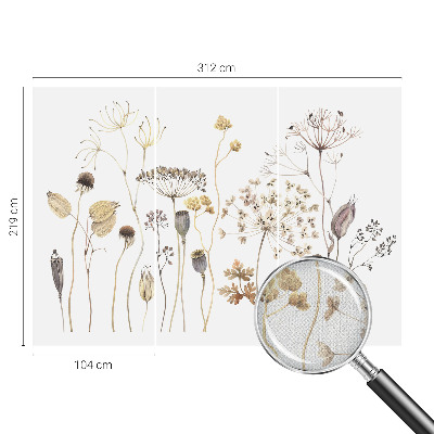 Peel and stick wall mural for kids' room with a wildflower design
