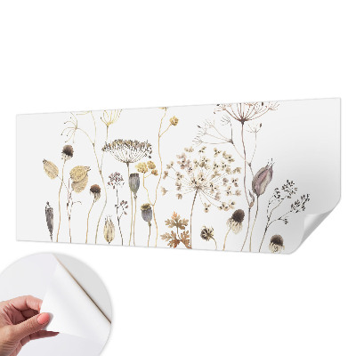 Peel and stick wall mural for kids' room with a wildflower design