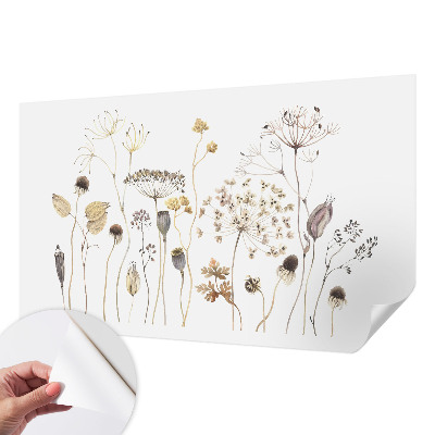 Peel and stick wall mural for kids' room with a wildflower design