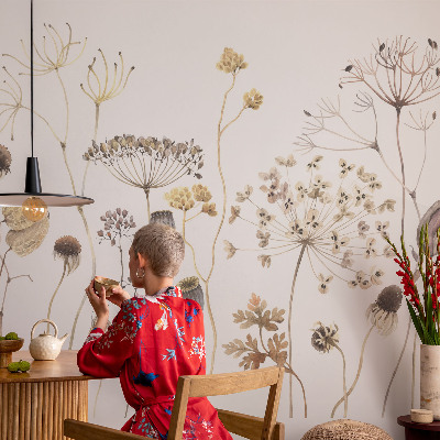 Peel and stick wall mural for kids' room Wildflowers