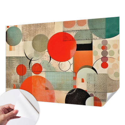 Peel and stick wall mural for bedroom with a colorful abstract design