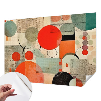 Peel and stick wall mural for bedroom with a colorful abstract design