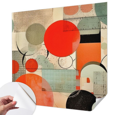 Peel and stick wall mural for bedroom with a colorful abstract design