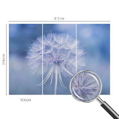 3D wall mural with a delicate blue design