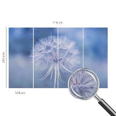 3D wall mural with a delicate blue design