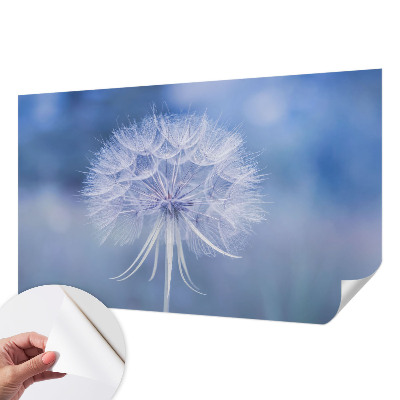 3D wall mural with a delicate blue design