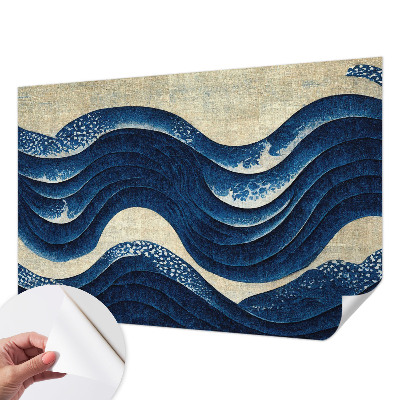 Children's wall mural with oceanic forms