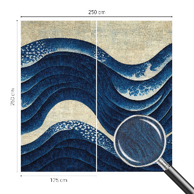 Children's wall mural with oceanic forms