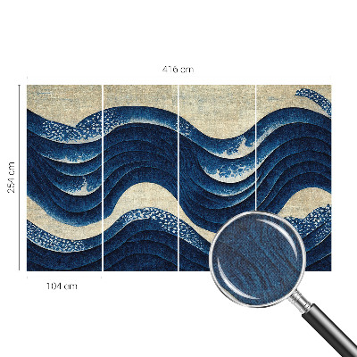 Children's wall mural with oceanic forms