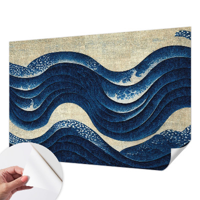 Children's wall mural with oceanic forms
