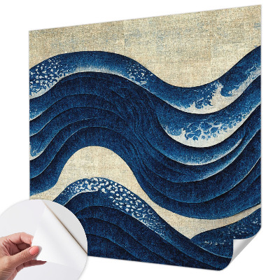 Children's wall mural with oceanic forms